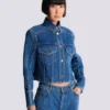 Cropped faded denim jacket Cropped faded denim jacket