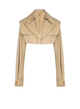 Cropped gabardine jacket