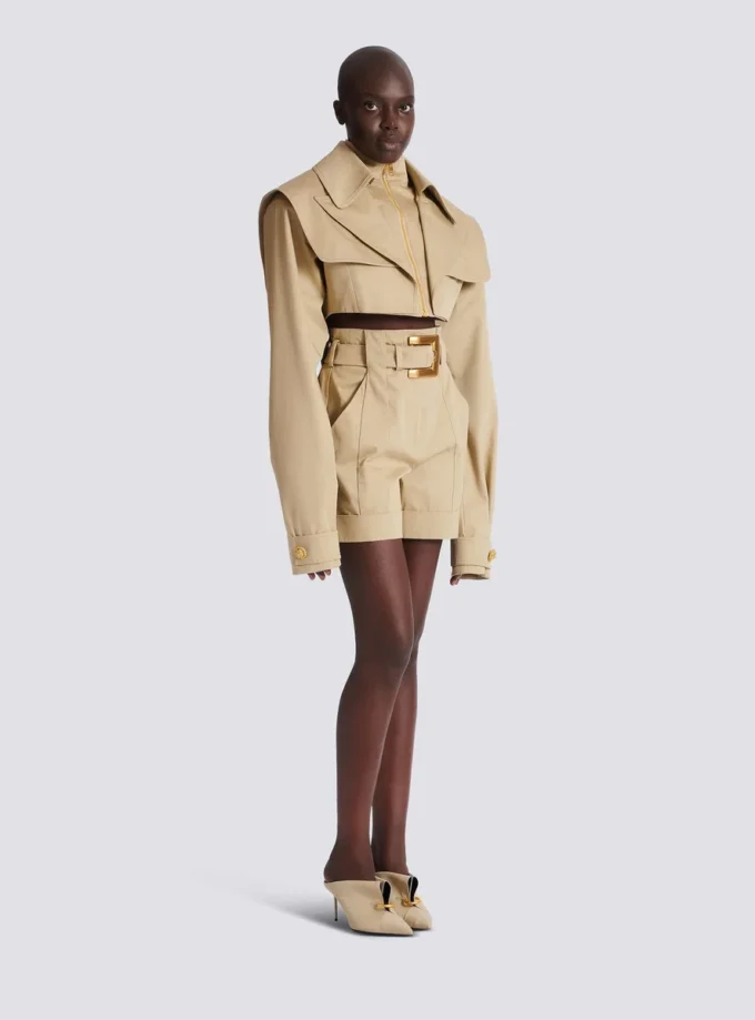 Cropped gabardine jacket Cropped gabardine jacket