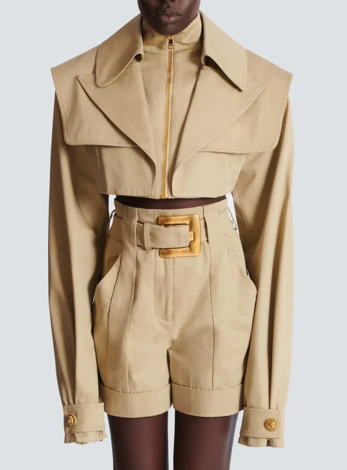 Cropped gabardine jacket Cropped gabardine jacket