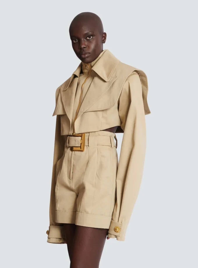 Cropped gabardine jacket Cropped gabardine jacket