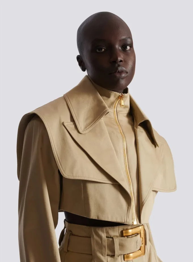 Cropped gabardine jacket Cropped gabardine jacket