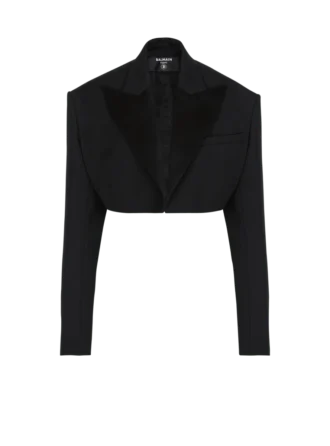 Cropped grain de poudre jacket