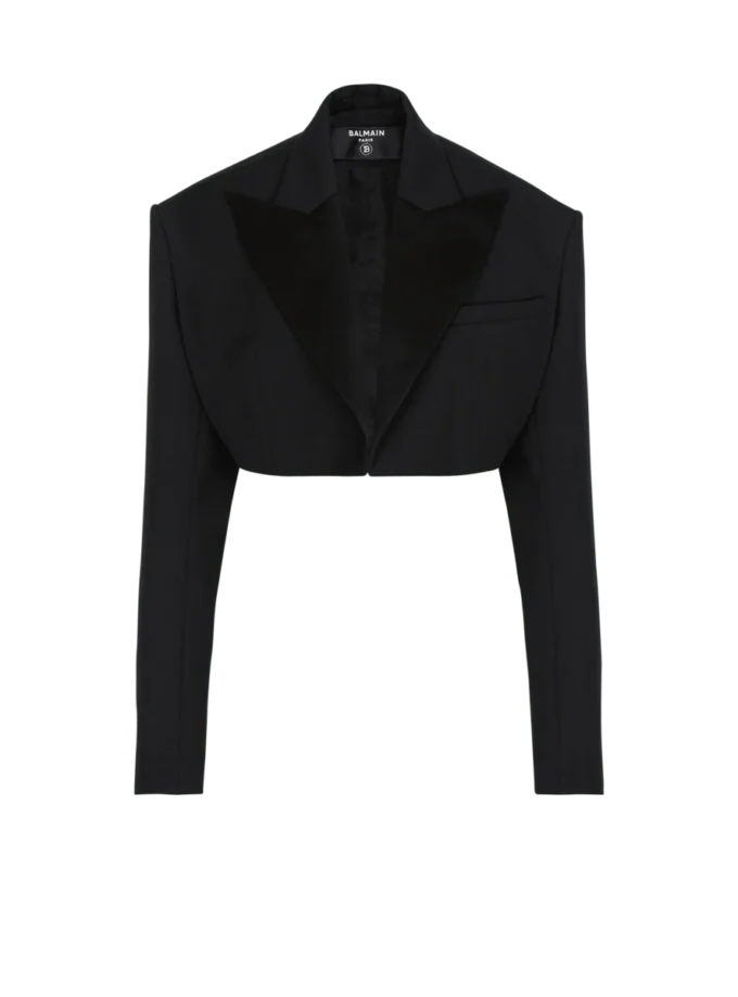 Cropped grain de poudre jacket Cropped grain de poudre jacket