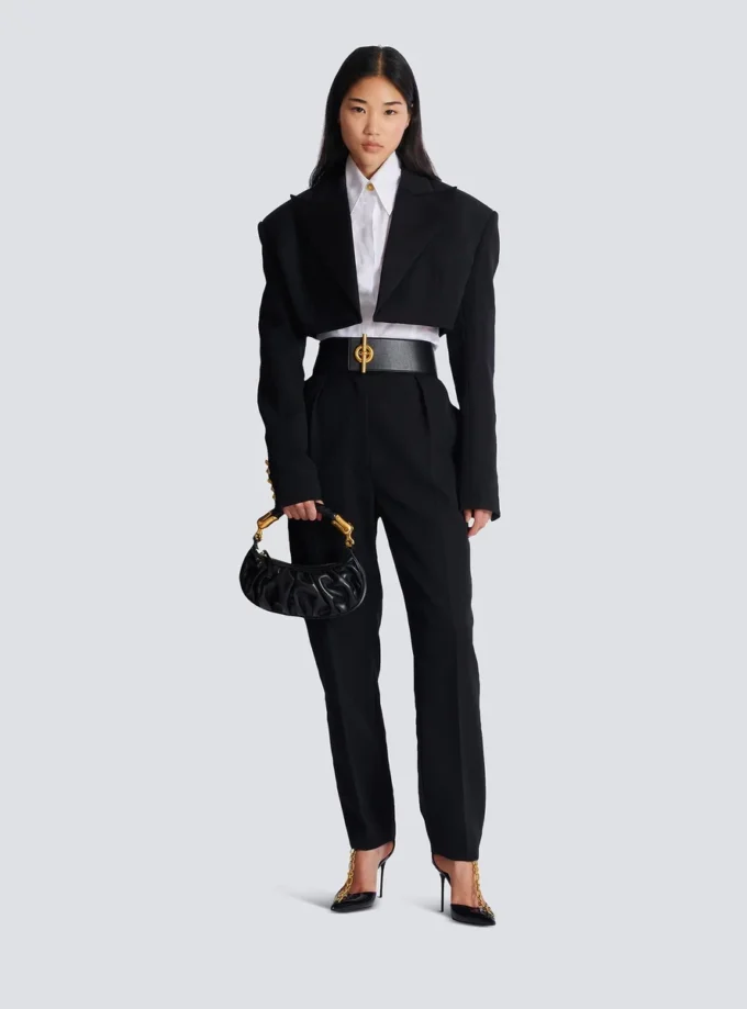 Cropped grain de poudre jacket Cropped grain de poudre jacket