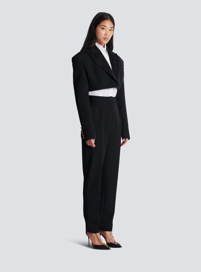 Cropped grain de poudre jacket Cropped grain de poudre jacket