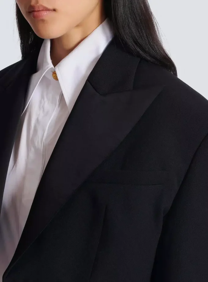 Cropped grain de poudre jacket Cropped grain de poudre jacket