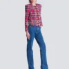 Cropped jacket in glitter plaid tweed Cropped jacket in glitter plaid tweed