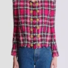Cropped jacket in glitter plaid tweed Cropped jacket in glitter plaid tweed