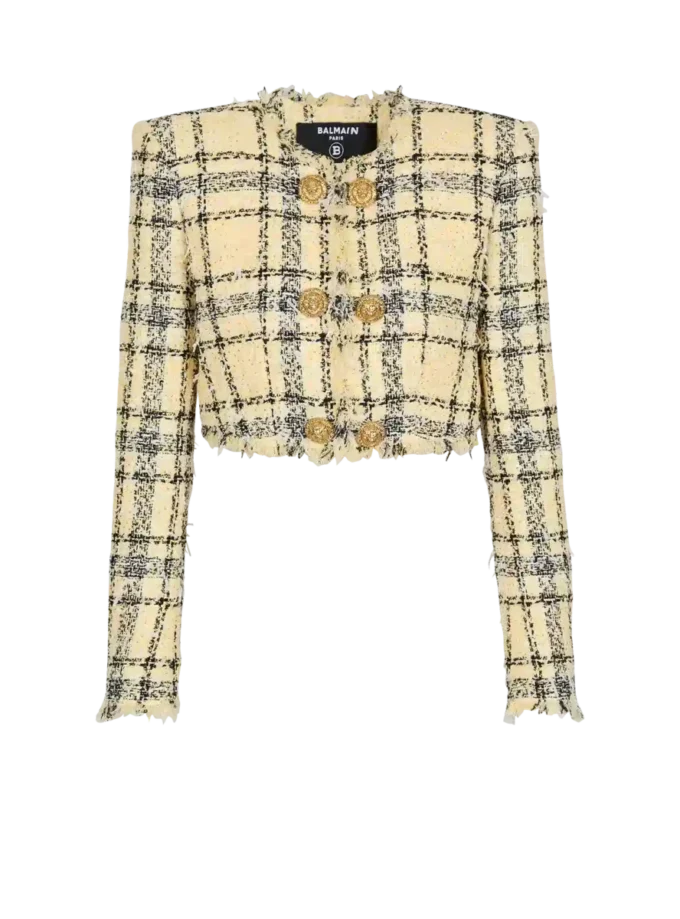 Cropped jacket in glitter tweed Cropped jacket in glitter tweed