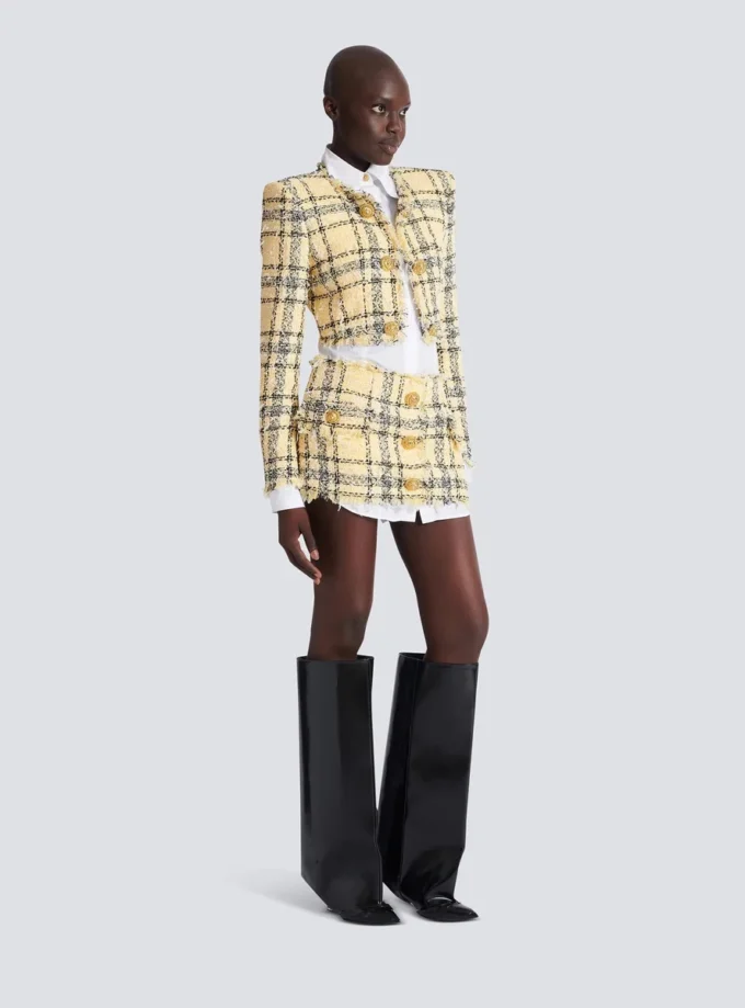 Cropped jacket in glitter tweed Cropped jacket in glitter tweed