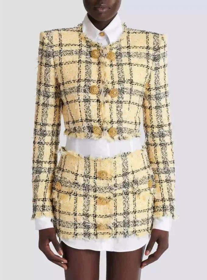 Cropped jacket in glitter tweed Cropped jacket in glitter tweed