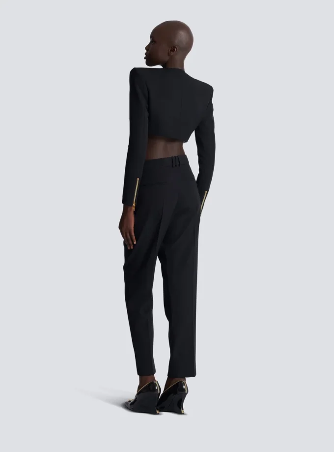 Cropped jacket in grain de poudre wool Cropped jacket in grain de poudre wool