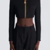 Cropped jacket in grain de poudre wool Cropped jacket in grain de poudre wool