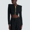 Cropped jacket in grain de poudre wool Cropped jacket in grain de poudre wool