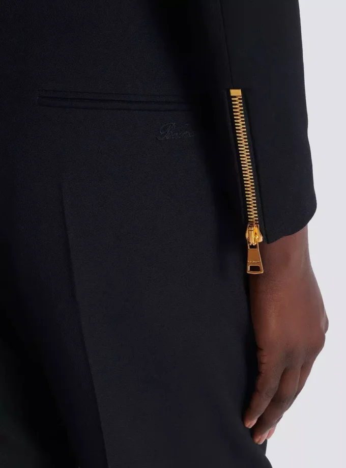 Cropped jacket in grain de poudre wool Cropped jacket in grain de poudre wool