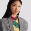 Cropped jacket in Prince of Wales jacquard Cropped jacket in Prince of Wales jacquard