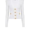 Cropped knit cardigan