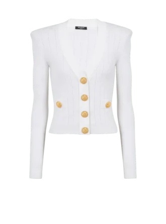 Cropped knit cardigan
