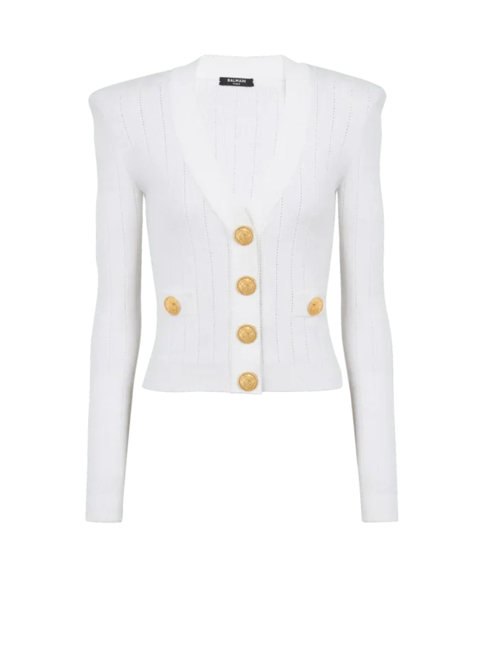 Cropped knit cardigan