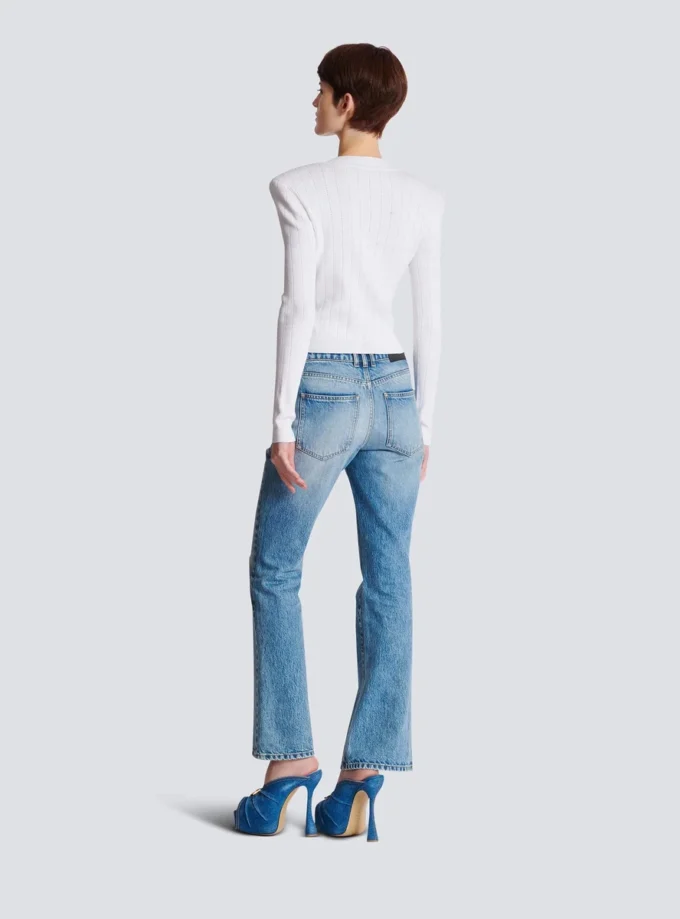 Cropped knit cardigan