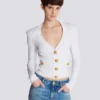 Cropped knit cardigan