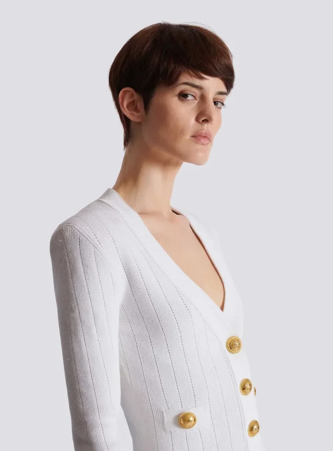 Cropped knit cardigan