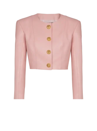 Cropped lambskin jacket