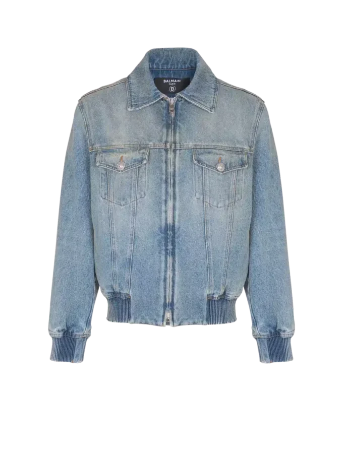 Cropped lined denim jacket Cropped lined denim jacket