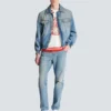 Cropped lined denim jacket Cropped lined denim jacket