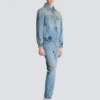 Cropped lined denim jacket Cropped lined denim jacket