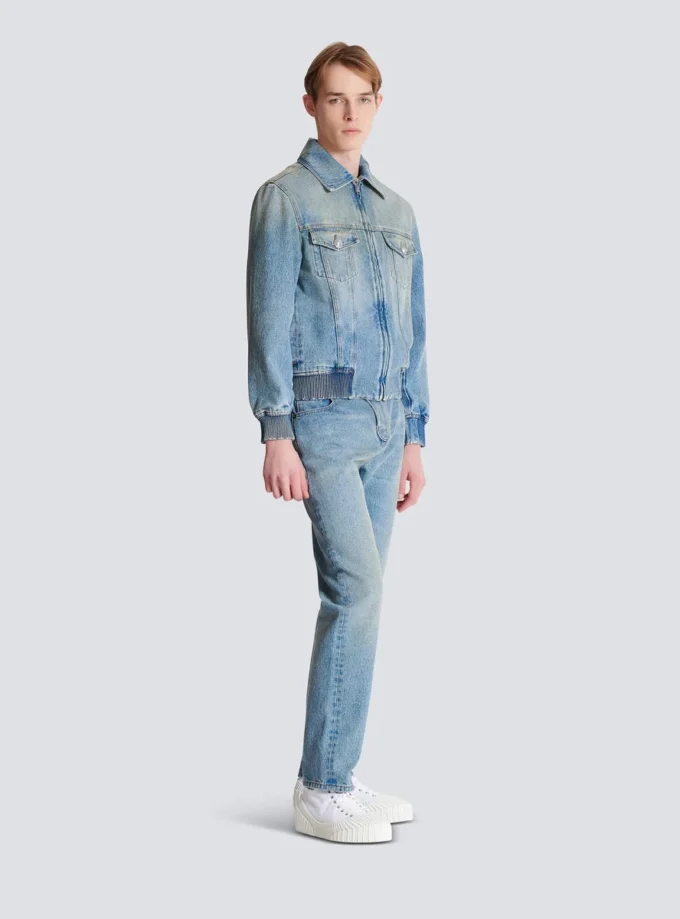 Cropped lined denim jacket Cropped lined denim jacket
