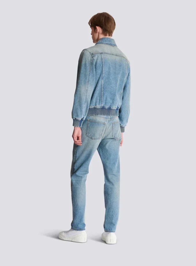 Cropped lined denim jacket Cropped lined denim jacket