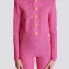 Cropped monogrammed knit cardigan Cropped monogrammed knit cardigan