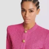 Cropped monogrammed knit cardigan Cropped monogrammed knit cardigan