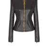Cropped peplum lambskin jacket Cropped peplum lambskin jacket