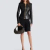 Cropped peplum lambskin jacket Cropped peplum lambskin jacket