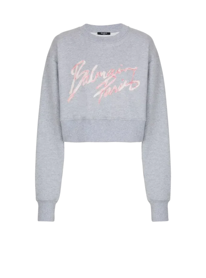 Cropped printed cotton sweatshirt Cropped printed cotton sweatshirt