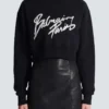Cropped printed cotton sweatshirt