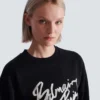 Cropped printed cotton sweatshirt