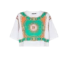 Cropped T-shirt with Balmain Foulard print