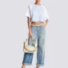 Cropped T-shirt with Balmain Paris print