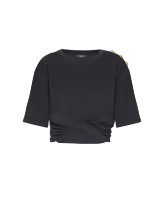 Cropped tie T-shirt