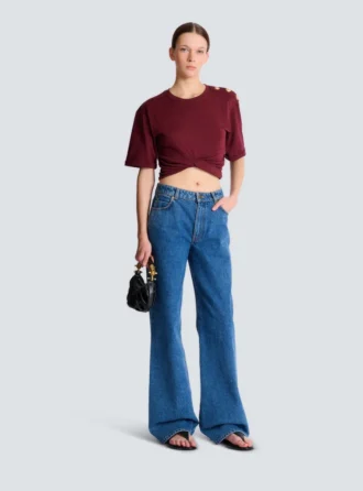 Cropped tie T-shirt
