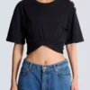 Cropped tie T-shirt Cropped tie T-shirt