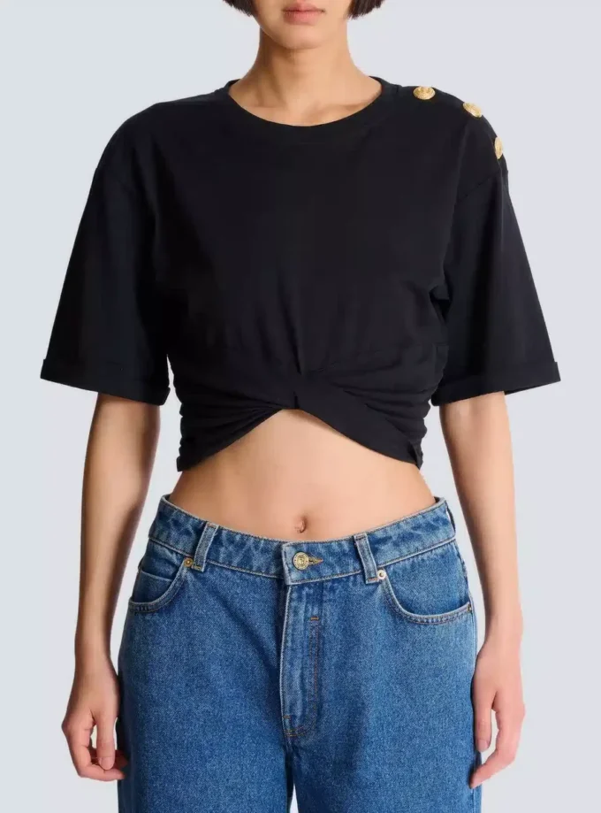 Cropped tie T-shirt Cropped tie T-shirt