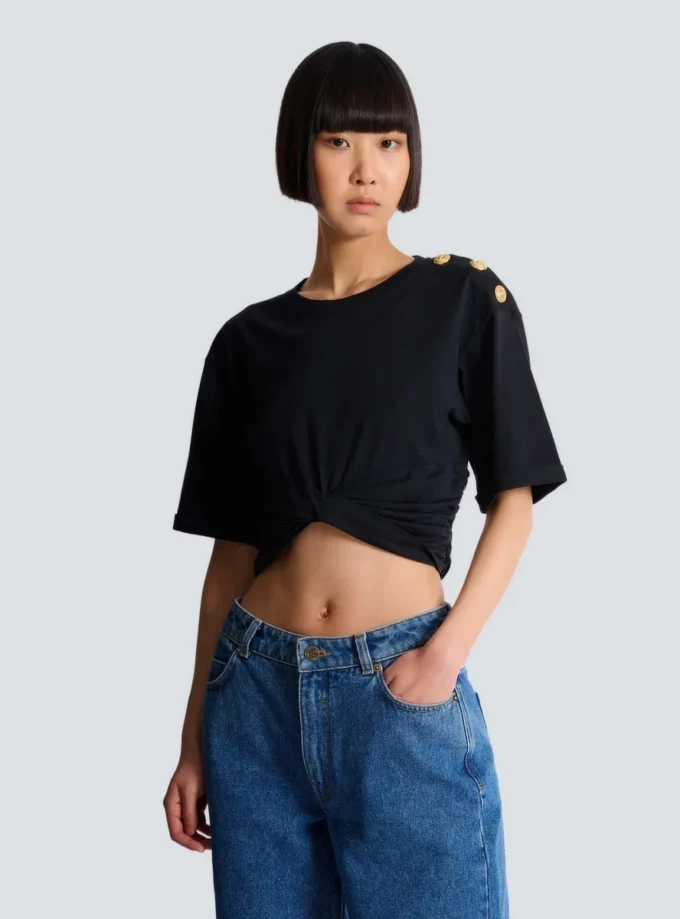 Cropped tie T-shirt Cropped tie T-shirt