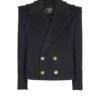 Cropped wool reefer jacket