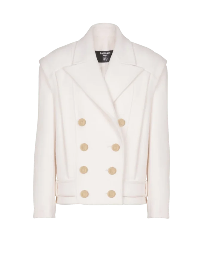 Cropped wool reefer jacket Cropped wool reefer jacket