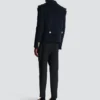 Cropped wool reefer jacket